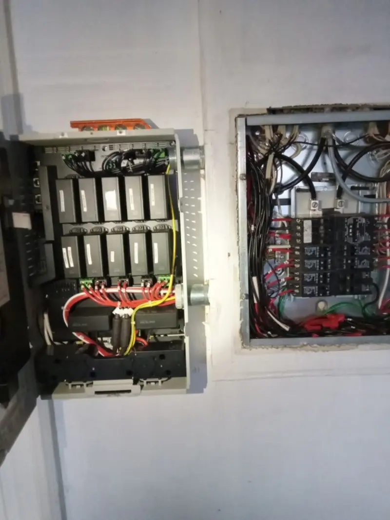 Electrical panel upgrade completed for Security Camera Wiring in Russell